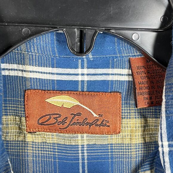 Bob Timberlake Shirt Mens Medium Plaid Button-Up Short-Sleeve Business Casual - Picture 5 of 9